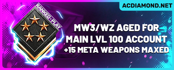 MW3/WZ Aged For Main LVL 100 Account + 15 Meta MW3 Weapons Maxed
