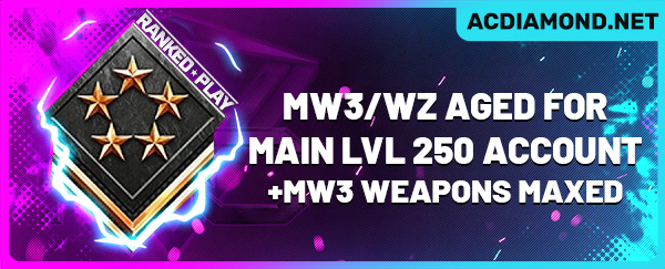 MW3/WZ Aged For Main LVL 250 Account + MW3 Weapons Maxed